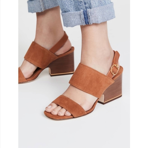 Tory Burch Shoes - Tory Burch | Selby Block Heel Sandal Ambra Sz 9.5